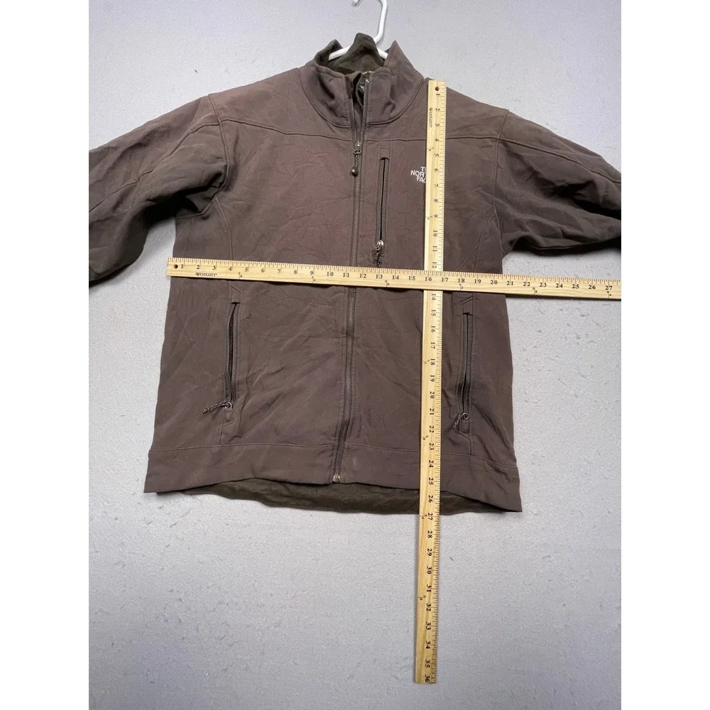 The North Face Apex Softshell Jacket Mens Medium Brown Full Zip Fleece Good